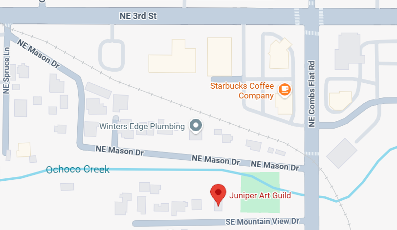 map showing location of Juniper Art Guild in Prineville