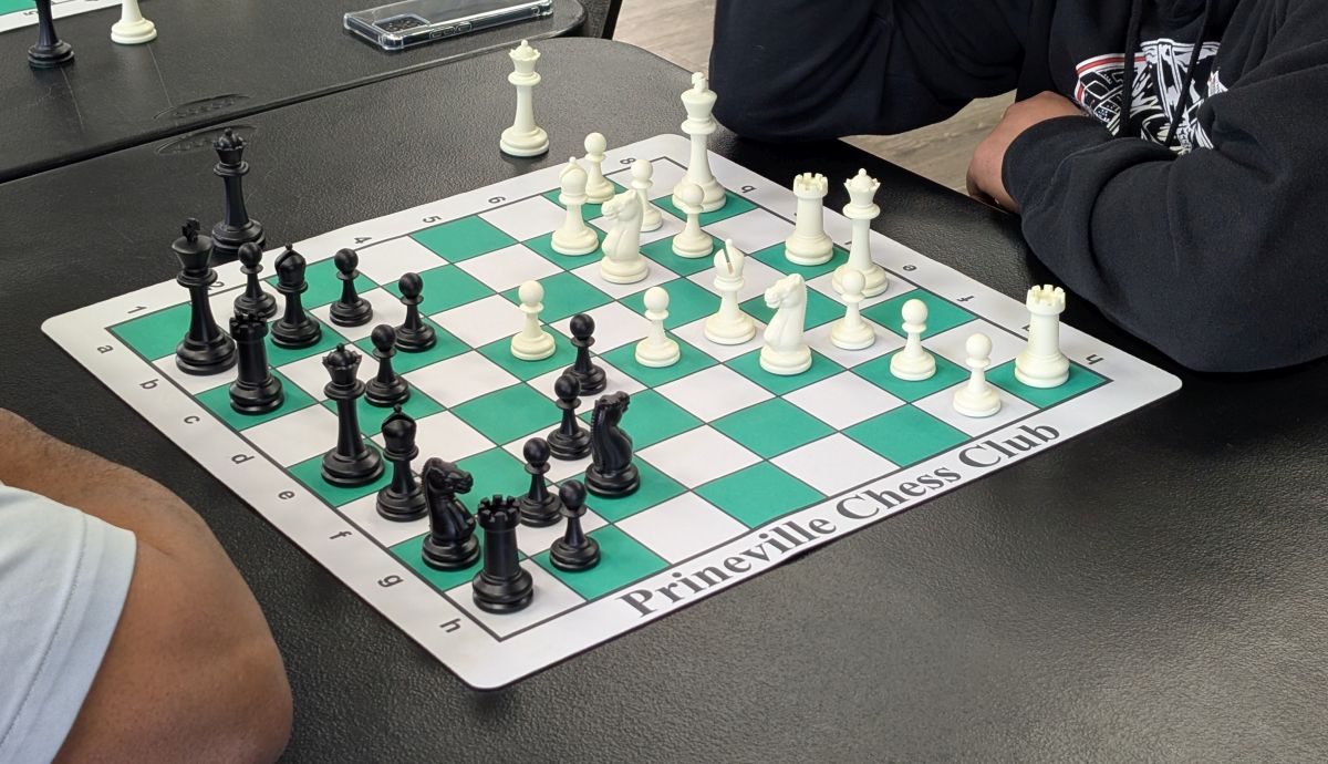 a photo of one of the Prineville Chess Club boards